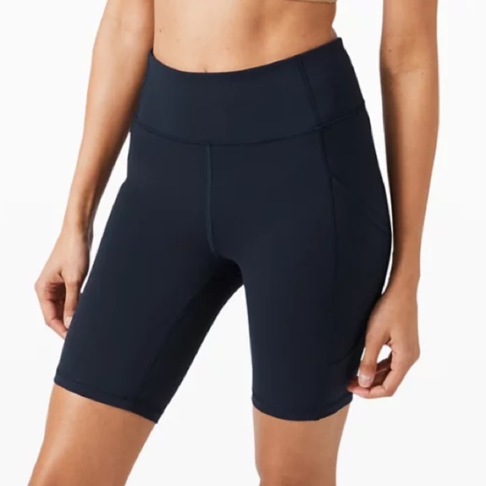 Lululemon Navy Invigorate High Rise 7” Shorts